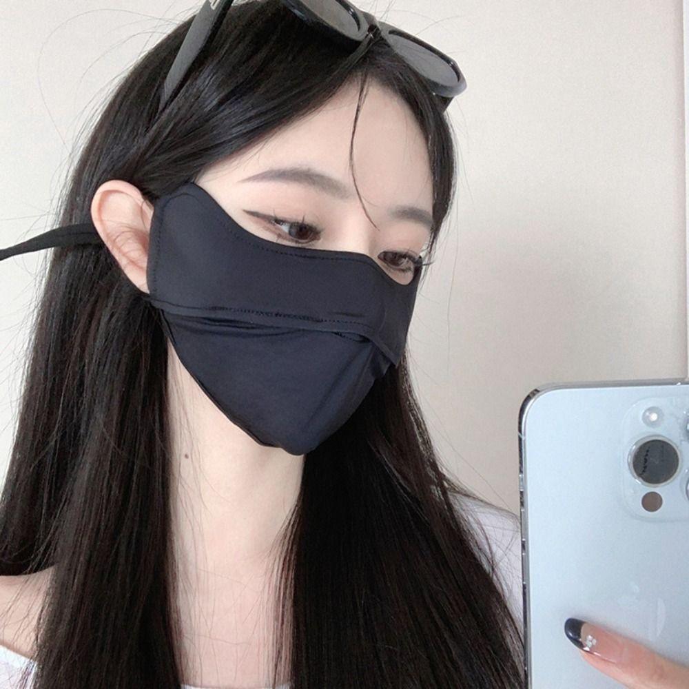 Anti-uv UPF50+ Ice Silk Sunscreen Mask Face Veil Summer Outdoor Riding Hiking Face Mask Breathable Unisex Face Cover Scarf