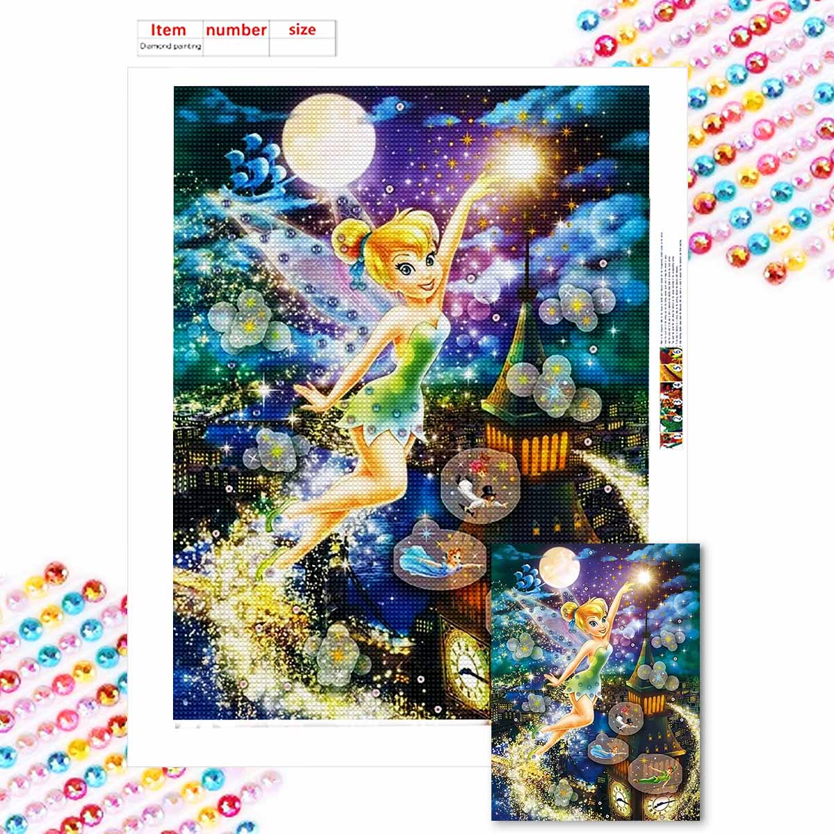 

5D Алмазная живопись своими руками Красивая фея Полная выкладка Стразы Мозаика Вышивка Изделия ручной работы Домашний декор Подарок Round 20x30cm
