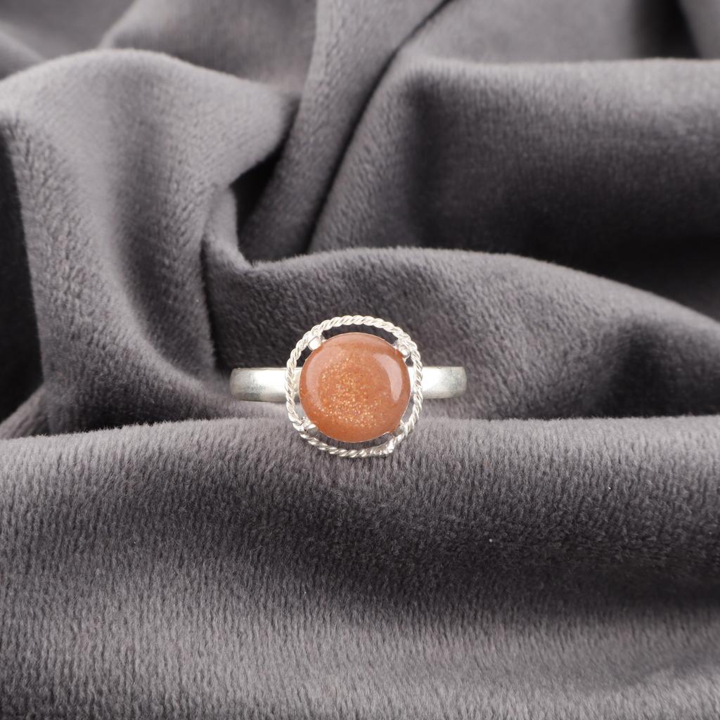 Pfirsich Mondstein Edelsteinschmuck, 925 Massiv Sterlingsilber Ring, Handgefertigter Wunderschöner Silberring, Für Hochzeitsgeschenk