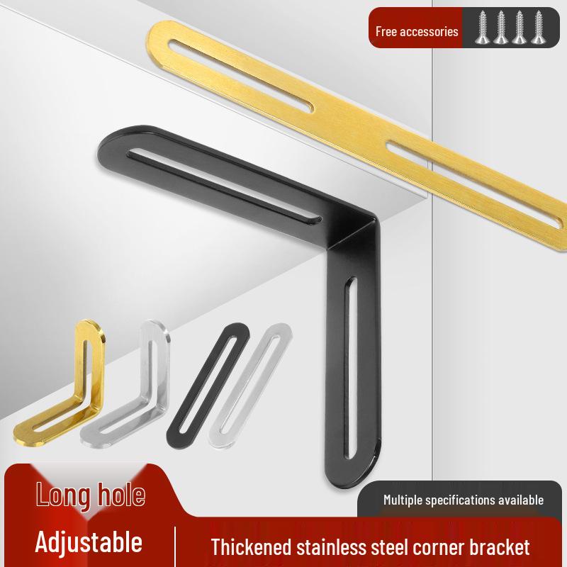 Adjustable Stainless Steel Double-Headed L-Shaped 90° Angle Bracket Connector A Model - Steel 50x50 Without Screws