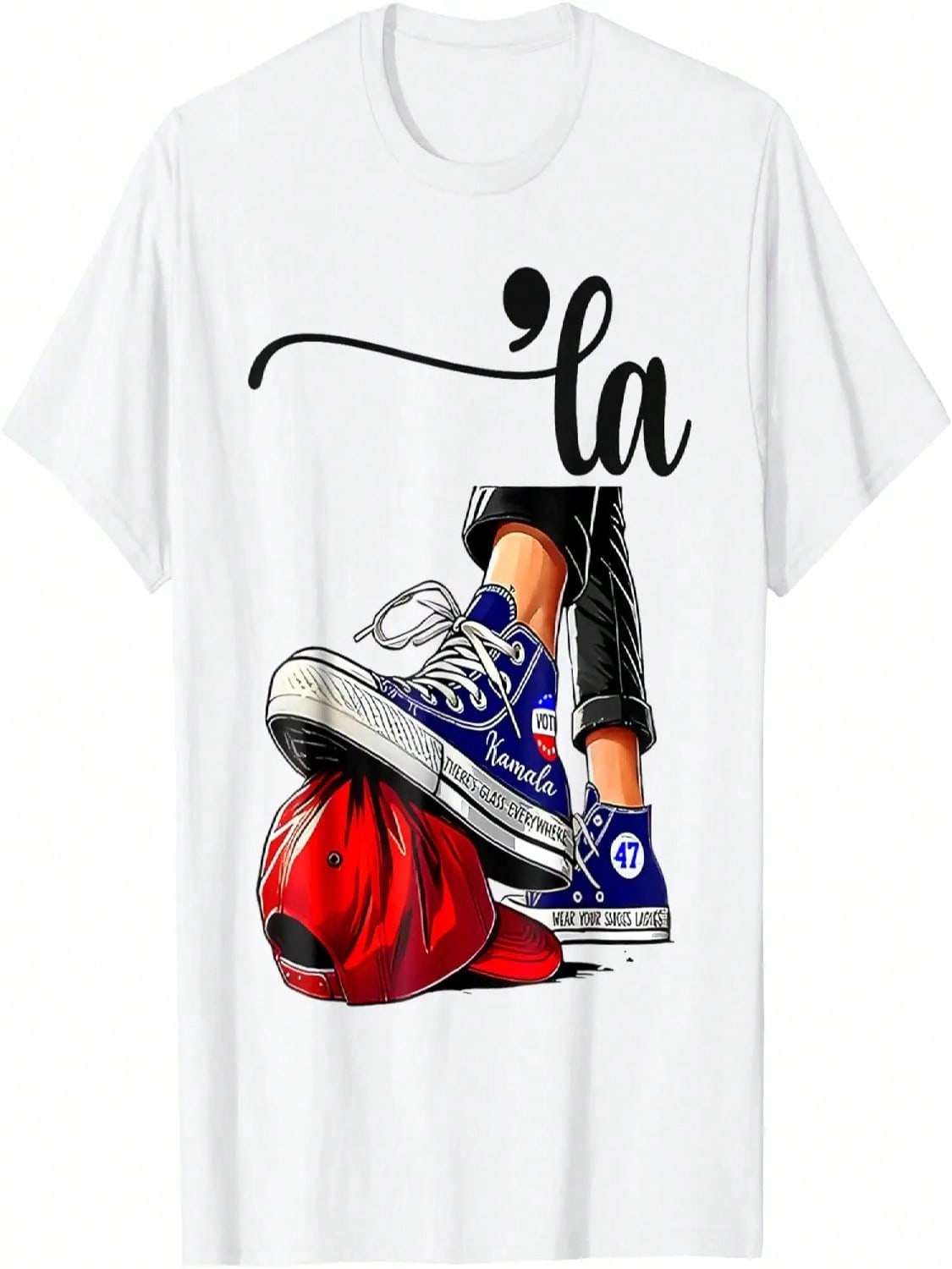 High Heels Stepping On Red Hat T-Shirt S разноцветный