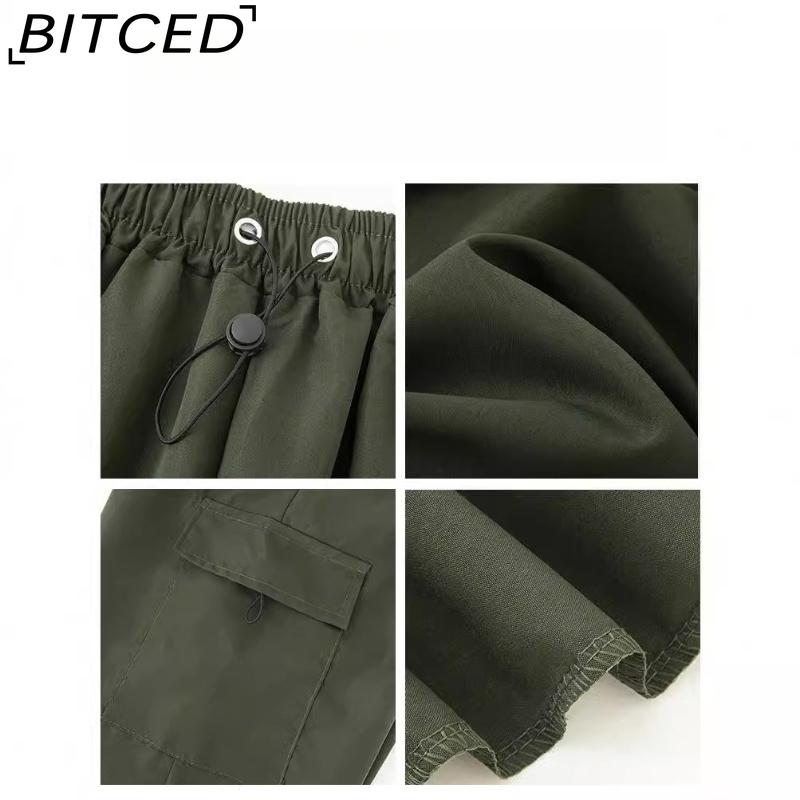 BITCED Quick-Dry Workwear Trousers for Women Summer/Autumn High-Waisted Wide-Leg Slimming Casual Trousers