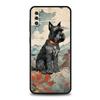 Cartoon Schnauzer Dog Phone Case For Samsung A54 A52 A24 A14 A50 A70 A10 A40 A20S A20E A06 A12 A22 A34 A42 A32 5G A04s A16 Cover