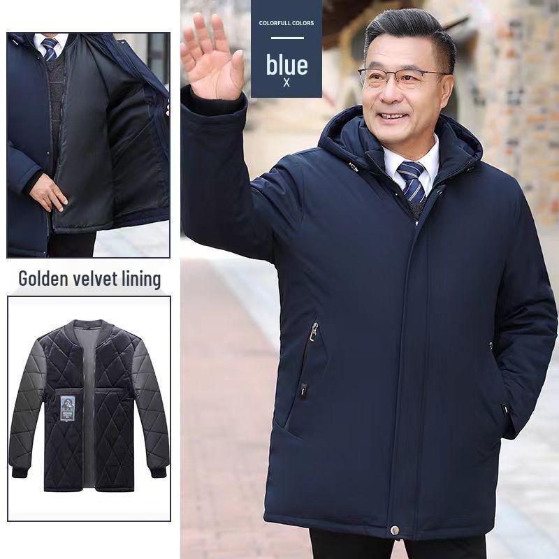 

Men s Winter Cotton Jackets: Dad-Style, Thickened & Fleece-Lined for Middle-Aged and Elderly 2XL for 115-130 jin