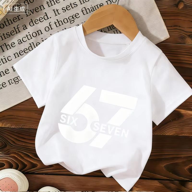 Kids 67 Themed Colorful Print TShirt Soft Cotton Fabric Breathable and Comfortable Ideal for Toddlers and Childrendf0355