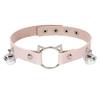 PU Leather Cat Collar Punk Bell Necklace Original Design Couples