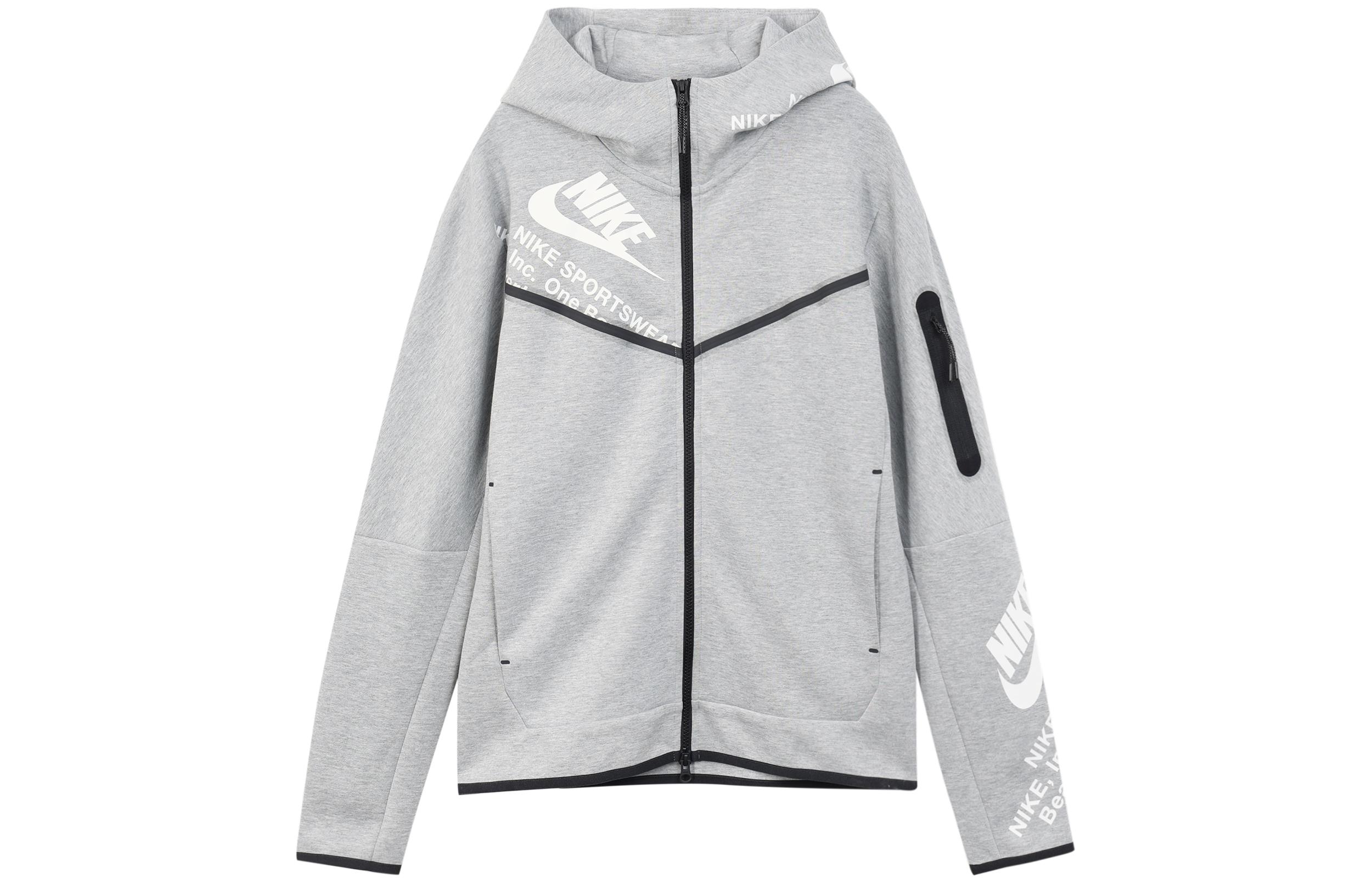 Nike Sweatshirts Men s Gray Hooded Moderate Cardigan DM6475-063 XL