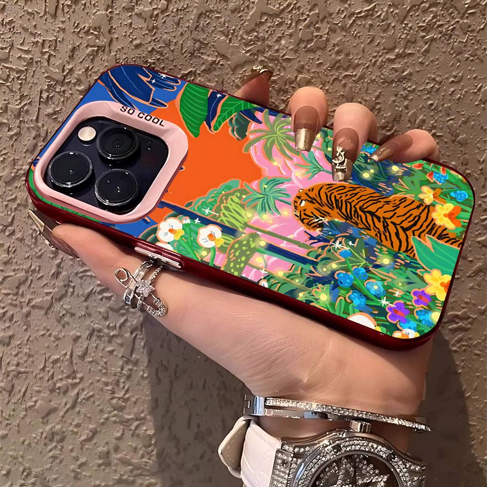 

Colorful Abstract Tiger Leopard Snake Tropical Jungle Phone Case For IPhone 17 16 15 14 11 12 13 Pro Max Plus Pro Colored Silver iPhone 16pro max