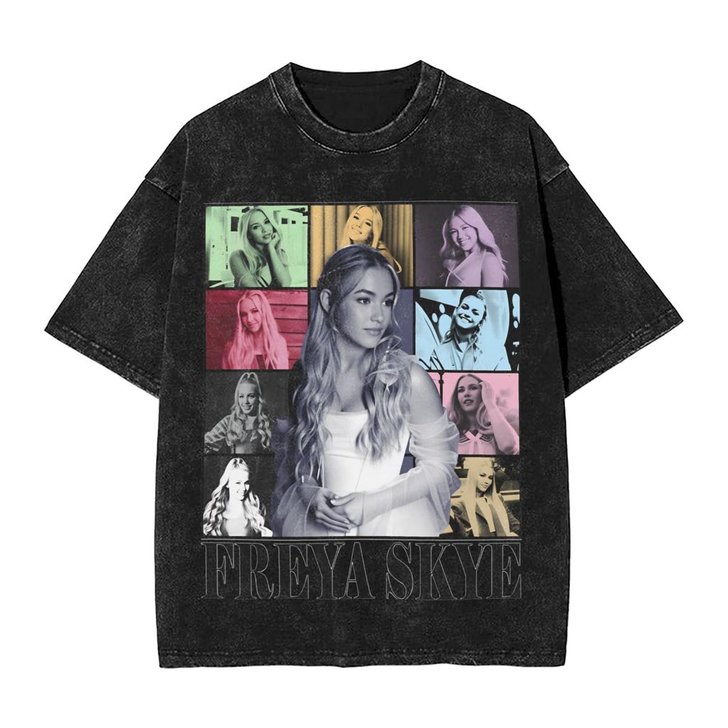 Freya Skyes TShirt Beach Vintage T Shirts Cotton Popular Tshirt For Couple Short Sleeve Printed Tees
