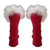 Punk Sleeve Feathered Gloves Wrist Warmer for Costume Party Short Mitten