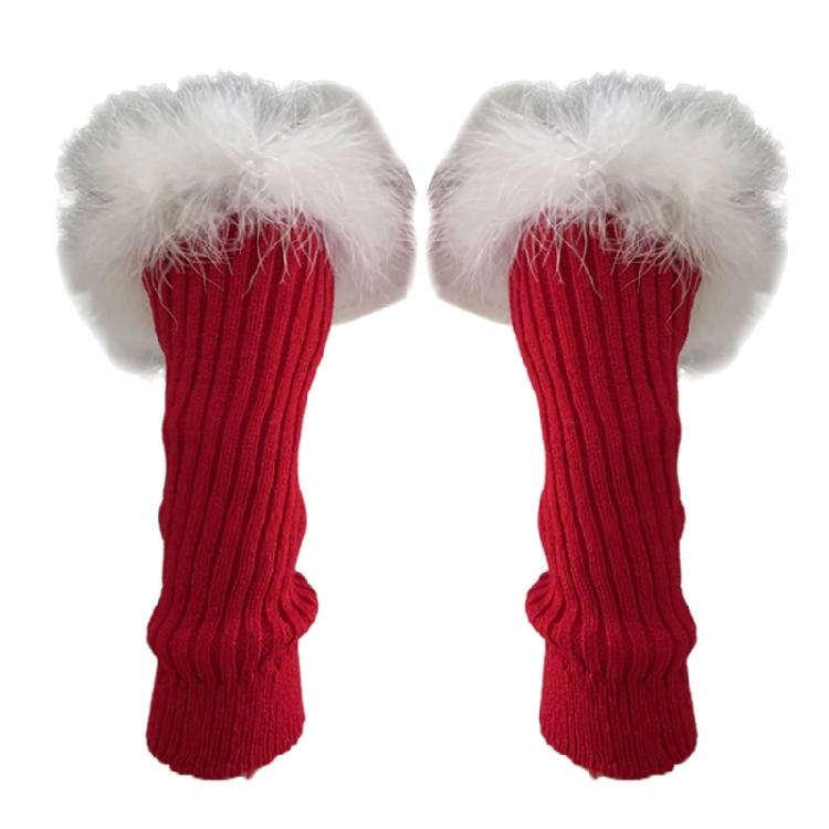 Punk Sleeve Feathered Gloves Wrist Warmer for Costume Party Short Mitten