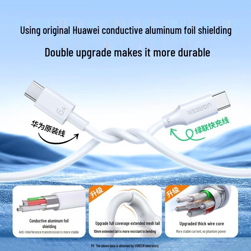 Ugreen 6A Type-C Fast Charging Cable for Huawei, Honor, Xiaomi