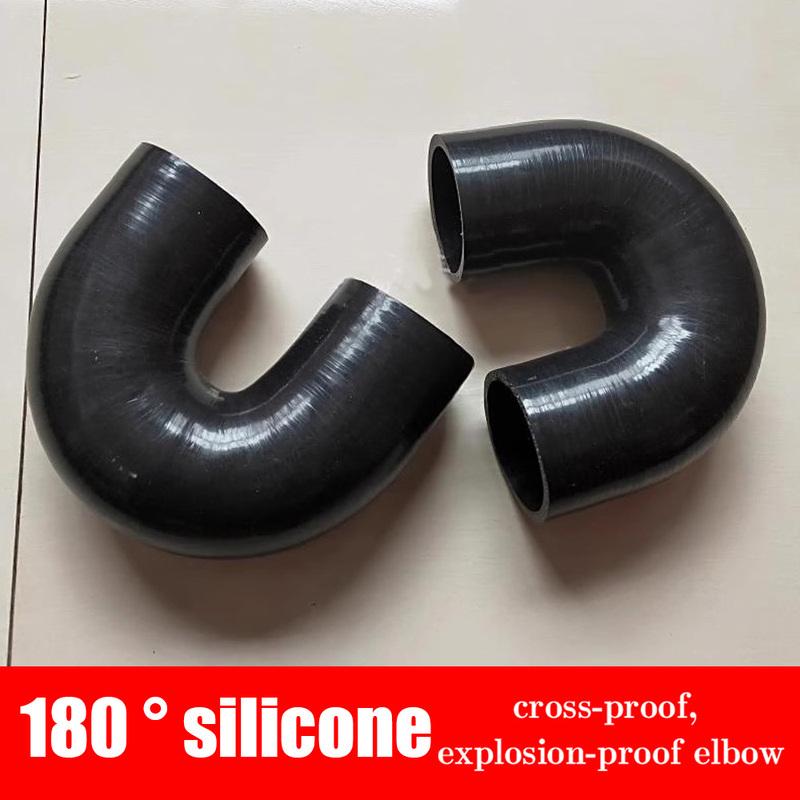 ID1-80mm Length100mm Black Universal 180° Silicone Tubing Hose Connector Car Intercooler Turbo Intake Pipe Silicone Pipe Coupler
