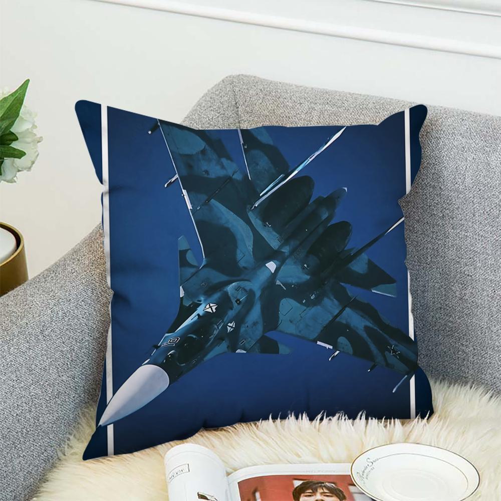Russia Modern Fighter Jets Pillow Case For Car Sofa Decorative Home Double-sided Print Plush Square Throw Pillow Cushion Cover