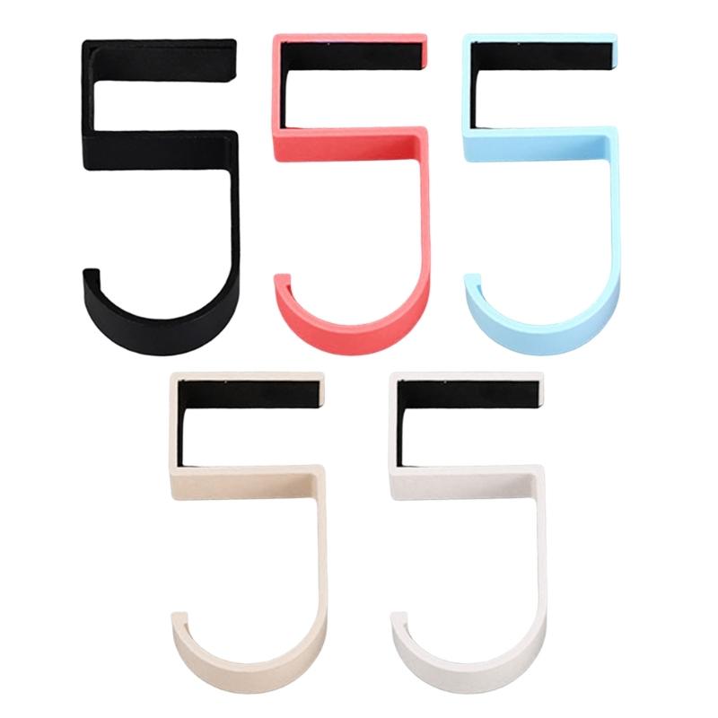 5 Shape Sturdy Hook for Student Bags Long Time Use Metal Wall Attachment Basic Assembly Black White Double Tone