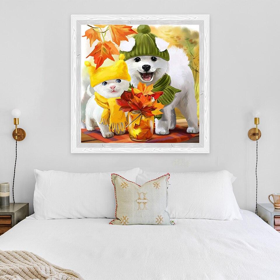 5D DIY Diamant Schilderij Schattige Hond Diamant Borduurwerk Schattige Huisdier Kruissteek Volledige Vierkante Ronde Boor Handleiding Woondecoratie Cadeau
