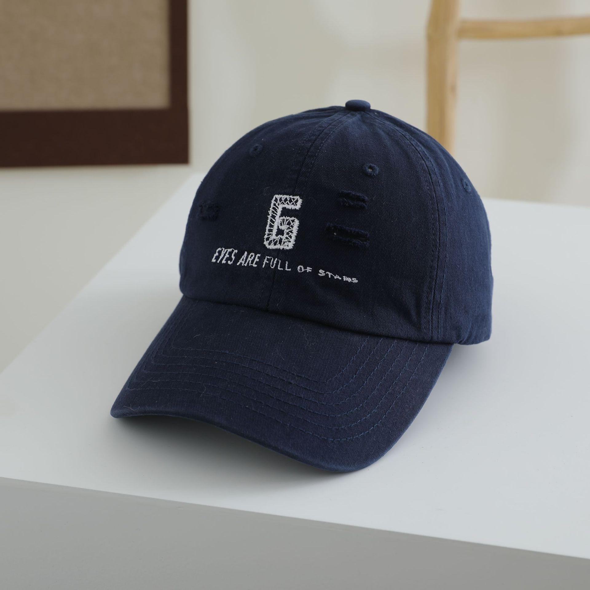 

Новая взрослая кепка бейсболка с отверстием в форме буквы G 2025 новые мужские и женские уличные кепки показывают небольшую тенденцию M（56-58cm） тёмно-синий