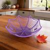 Decorative Spider Web Dish Halloween Basket, Plastic Cobweb Design Fruit Serving Bowl, Treat High-quality Bowl or Trick Candy Holder for Dinner Table,