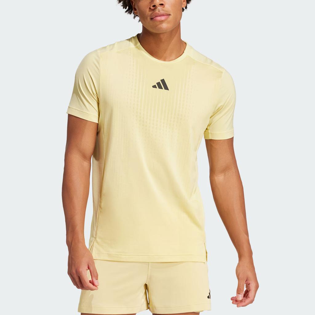 Adidas Climacool Air Chill Quick-Dry Breathable Sports Fitness Short Sleeve T-Shirt Men Tops Powder-Yellow Pure-Sulfur-Yellow JI8195