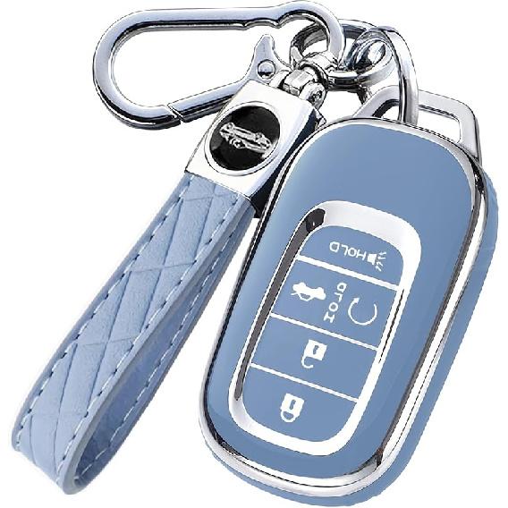 Montague Key Fob Cover For Honda With Keychain, Premium TPU Key Case Shell For 2024   Honda Accord, Civic, HR-V, CR-V, Pilot Remote Smart Car Key Fob