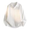 Mens Oversized Knit Polo Shirt With Collar Long Sleeve Striped Casual Sweater Fall