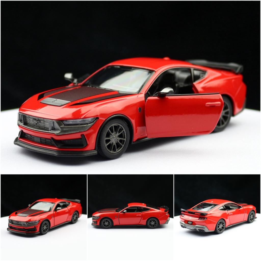 Toy Car Model 1/38 2024 Ford Mustang Dark Horse Diecast Alloy Miniature Metal Collection Gift for Children Boy Kid