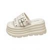 JX versatile beach slippers new thick-soled with skirt, wear small height-increasing one-word drag women's shoes