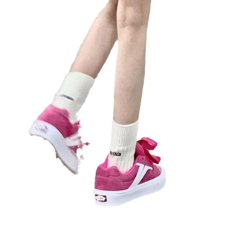 Pink dragon fruit versatile fat bread shoes school pants god of war sports casual fashion lightweight men's and women's board shoes