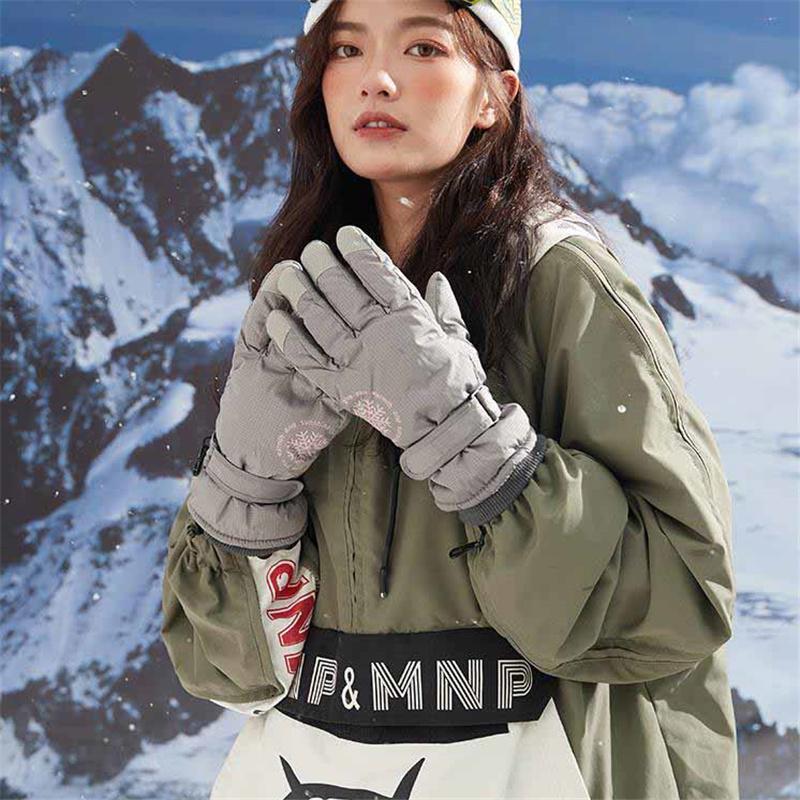 Winter Thermal Touch Screen Gloves Skiing Cycling Outdoor Sports Waterproof Windproof Thick Fleece Lined Gloves Couple Men Women