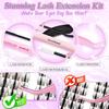 140 Cluster Korean False Lash Extension Kit Comfortable All Day Wear Lashes for Cosplay Daily Long Time Makeup