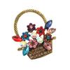 Floral Diamant Brosche Nischen Design Blumenkorb Strass Pin Damen Edelstein Abzeichen