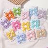 2 Pièces/Ensemble Couleur Unie Nylon Nœuds pour Enfants Pinces à Cheveux pour Bébés Filles Épingle à Cheveux Nœud Fait Main Barrettes Accessoires pour Cheveux pour Photographie
