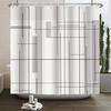 Simple Line Pattern Shower Curtain for Bathroom Waterproof Polyester Fabric Home Decor Bath Curtain Bathtub Partition Screen