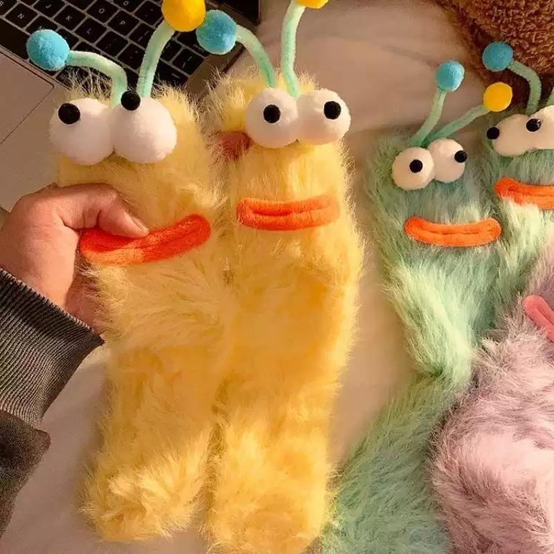 Warm Winter Cartoon Funny Fuzzy Socks Non Slip Cozy Floor Sleep Socks for Women Couple Kids Indoor Home Accessory ChristmasGift