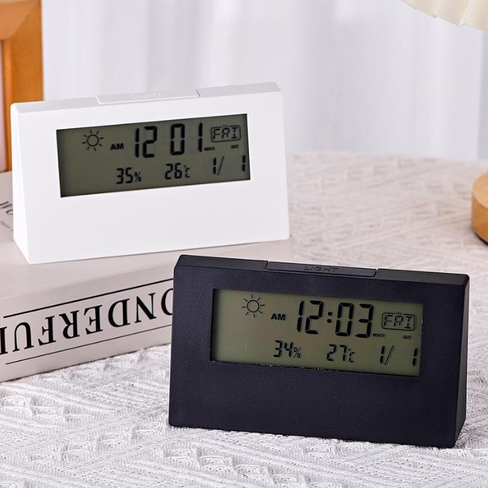 Cross-border Luminous Alarm Clock with Thermometer and Hygrometer - Weather Display for Students