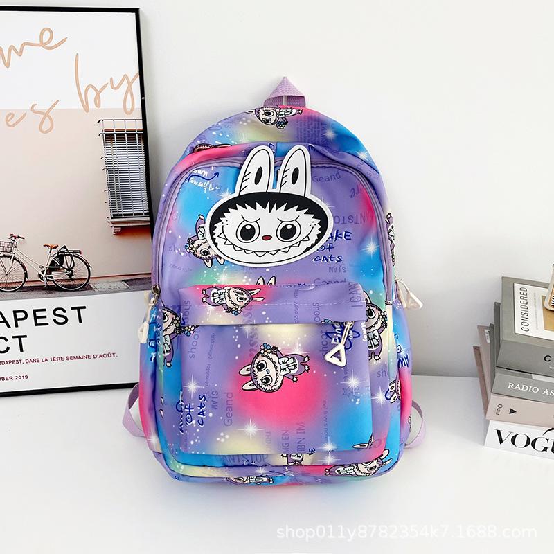 School bag new student backpack trendy large capacity high value cartoon printing casual simple backpack