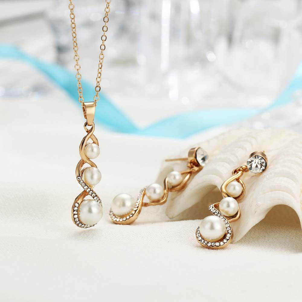 Bride Cubic Zirconia Gifts For Women Angel Teardrop Dangle Earrings Jewelry Set Necklace Pendant