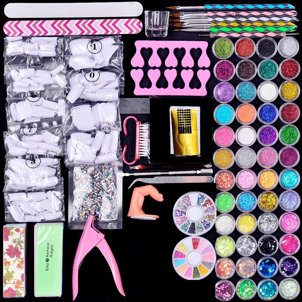 

PHOENIXY Мода Акриловая пудра Блестки Акриловые советы для ногтей Блестящие пудры Набор для ногтей Кисть для ногтей Ложный насос для пальцев Набор инструментов для ногтей