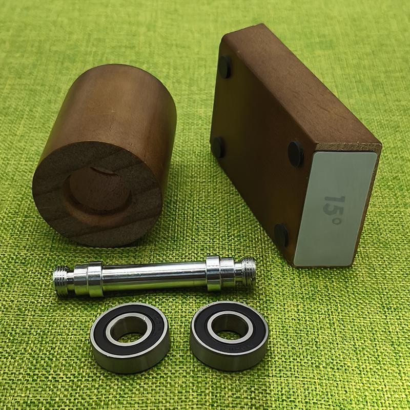 2-Angle Rolling Knife Sharpener 15/22° Roller Sharpeners Magnet Wooden base Diamond Grinder Set Woodwork Sharpening System