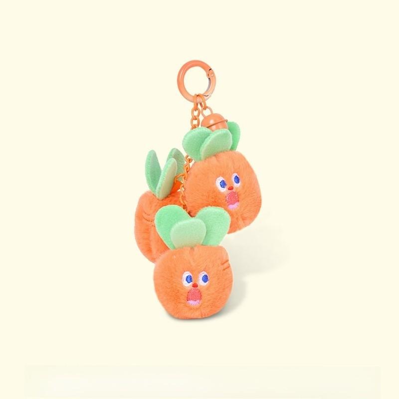 

Carrot Vegetable Skewered Cartoon Soft Plush Keychain For Backpack Accessories Carrot