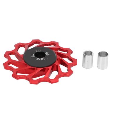Mountain Bike Rear Derailleur Wheel 11T Metal Ceramic Rear Wheel Guide Roller Bike AccessoryRed