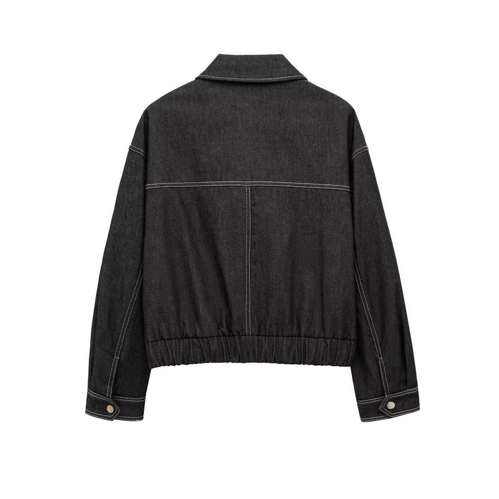 2025 Autumn/Winter Women's Denim Effect Fashion Top Jacket