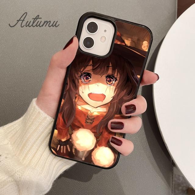 Anime megumin konosuba Etui na telefon dla iPhone 11 12 13 14 Pro Max mini X XR XS SE 2020 5 6S 7 8 Plus Samsung Galaxy S21 S22 Pokrowiec