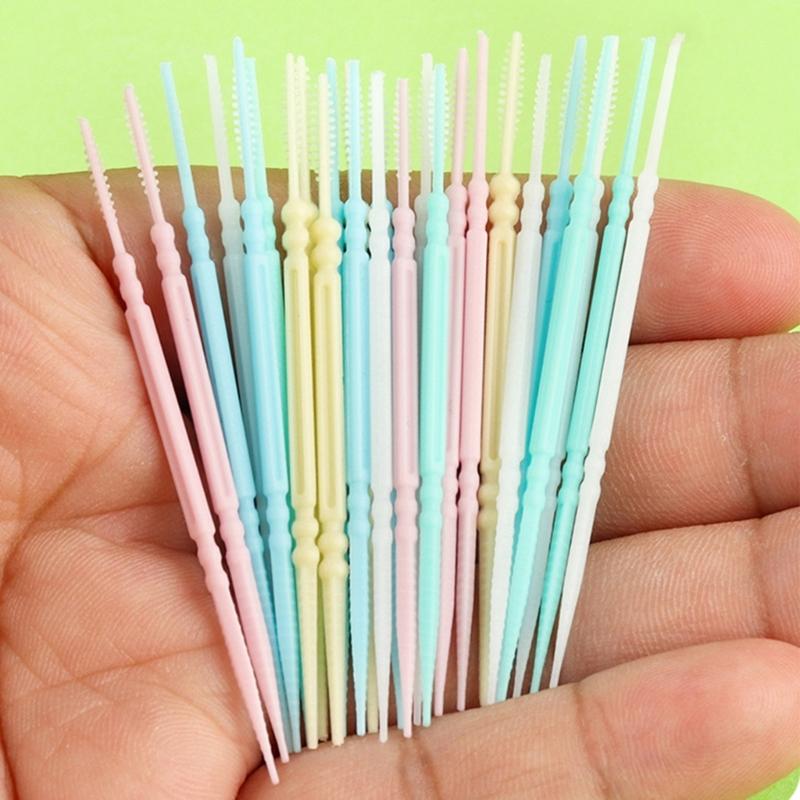 Safe Toothpicks Two Head Design Fin Tip  Tooth Cleaners For Dental Care Travel Friendly Plastic Cleaning Tool 1pc