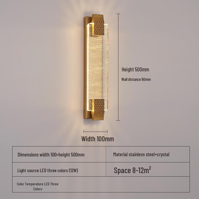 Postmodern Crystal Wall Lamp: Elegant Lighting for Living Rooms, Entrances, Aisles, Stairways, and Bedside Décor