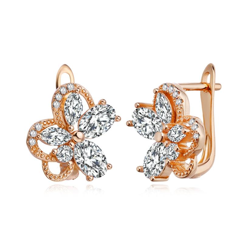 

Серьги-клипсы MINTHA, модные свадебные повседневные модные ювелирные изделия, серьги с кубическим цирконием для женщин, серьги с цветами A