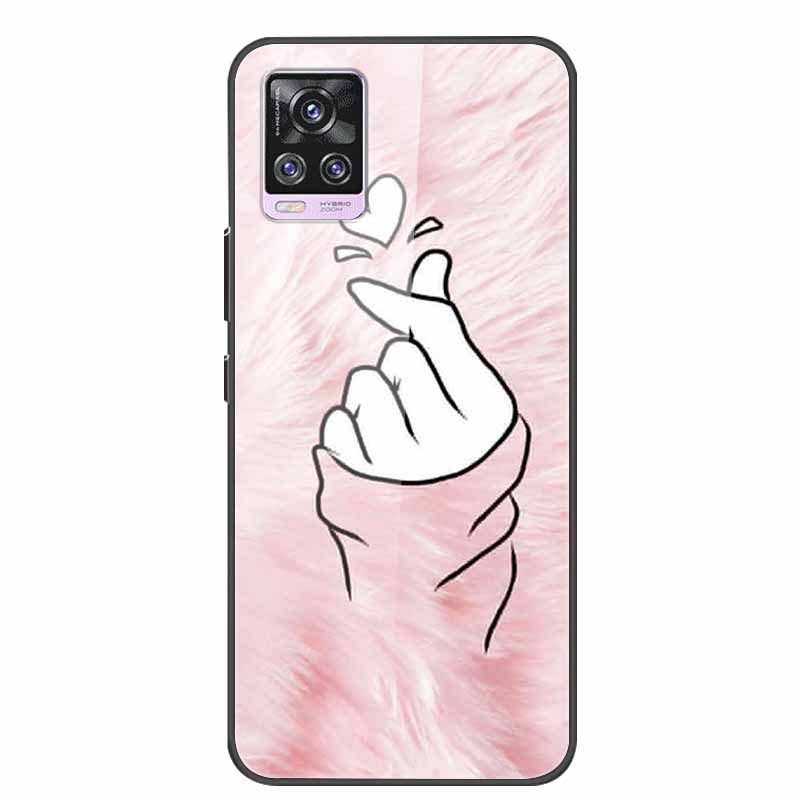 For Vivo V20 Pro Phone Case V 20 Pro Soft Bumper Tempered Glass Hard Back Covers Cases For Vivo V20 Pro Case 6.44" Coque Fundas