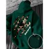 Comfort Warm Fleece Men Hoodie Tiger Scratch Graphic Never Give Up Slogan Back Print Outdoor Sports Casual Hooded Sweatshirt