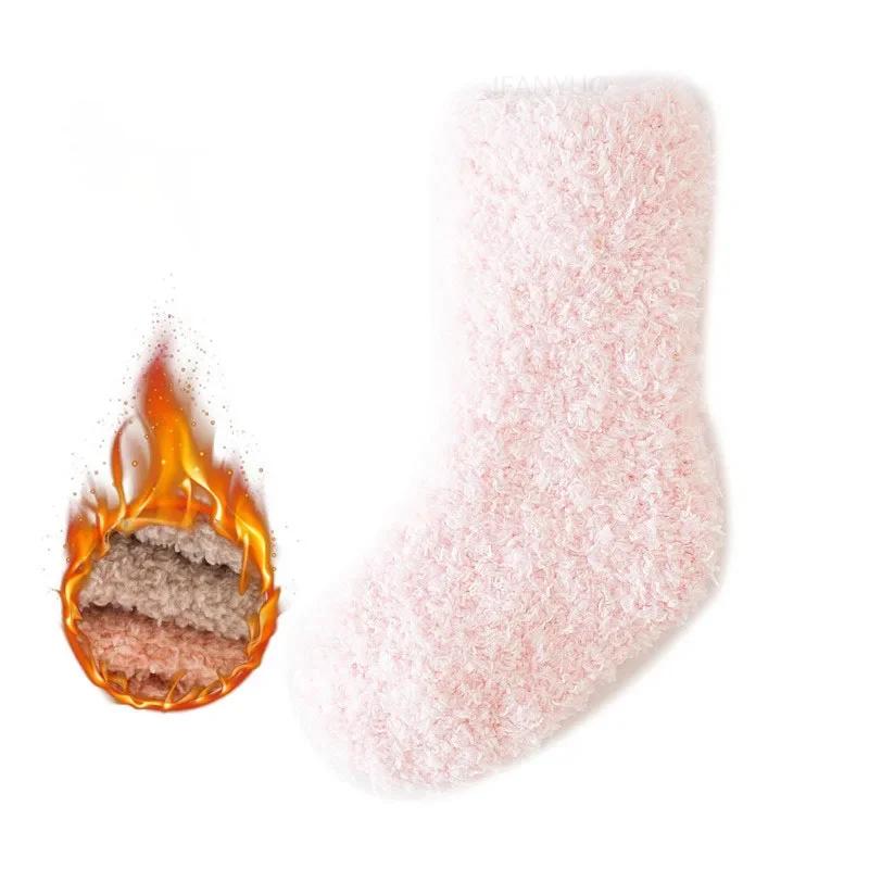 Winter Dick Warm Baby Socken Niedlich Einfarbig Korallen Samt Kinder Boden Strümpfe Neugeborenes Säugling Jungen Mädchen Plüsch Socken 0-5J