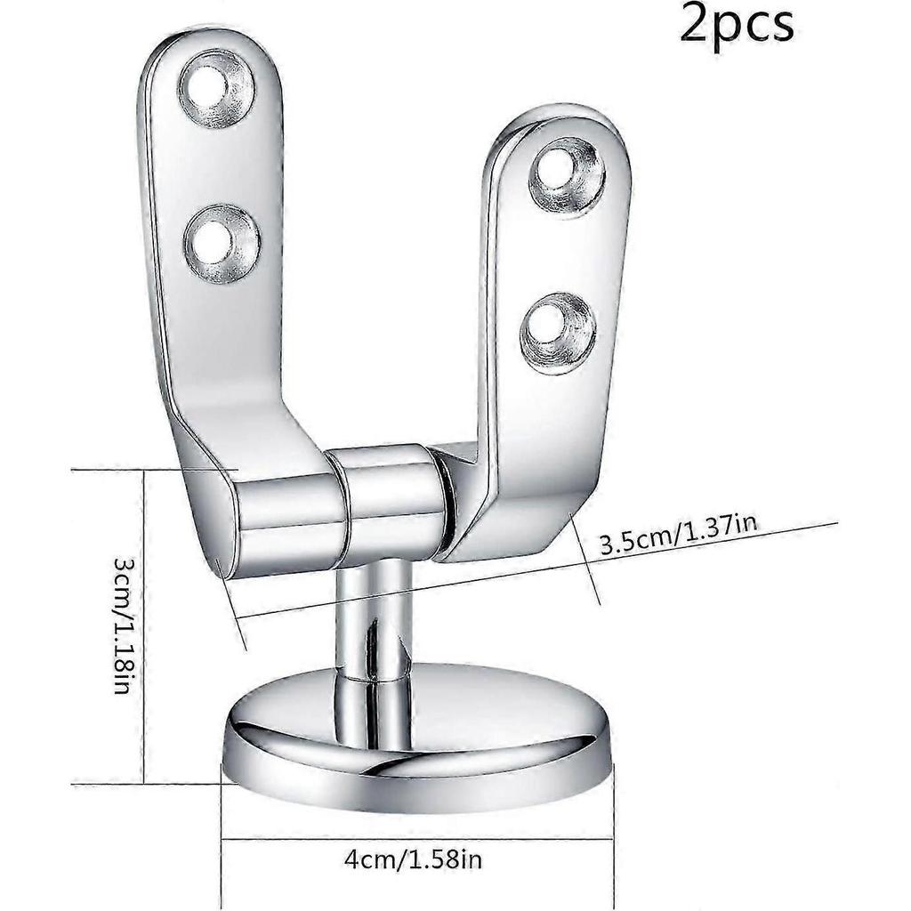 Toilet Seat Hinges Replacement, Chrome Finished Toilet Seat Hinge Fixings, Toilet Seat Hardware for Most Toilet Seats(2 Pcs)
